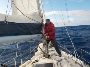 réparation de bôme à la cordelette + sangle